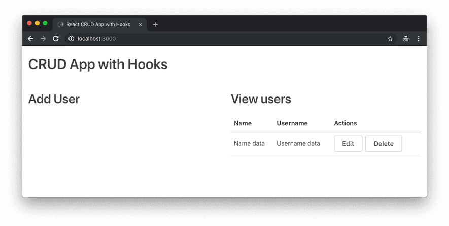 Build a CRUD App in React with Hooks | Tania's Website