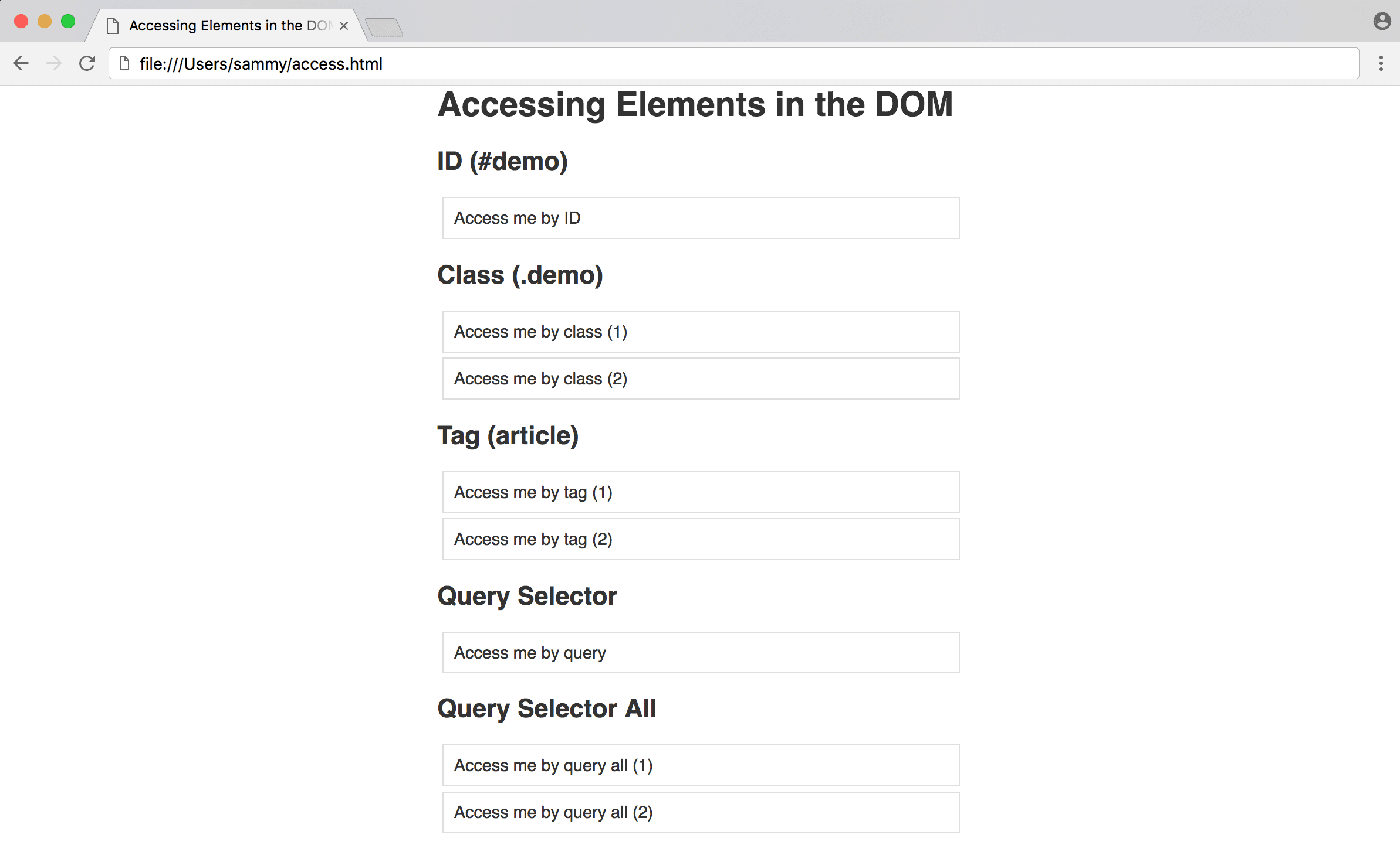 How To Access Elements in the DOM   Tania Rascia